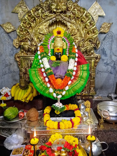 Shri Mahalakshmi at Kolhapur, adorned in a saree from our looms